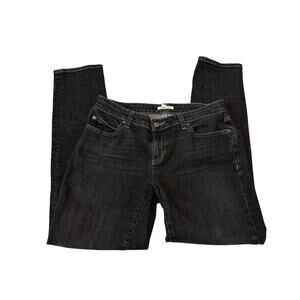 Eileen Fisher Black Organic Cotton Stretch Skinny Ankle Jeans Size 2